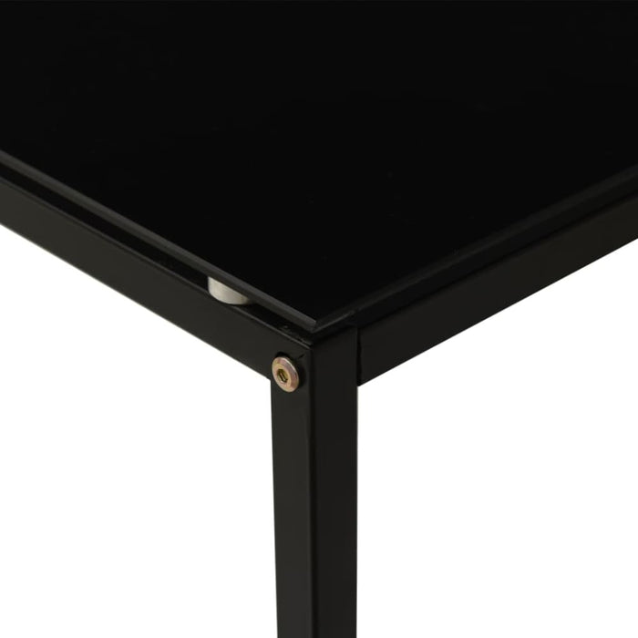 Side Table Black 40x40x60 Cm Tempered Glass Txxina