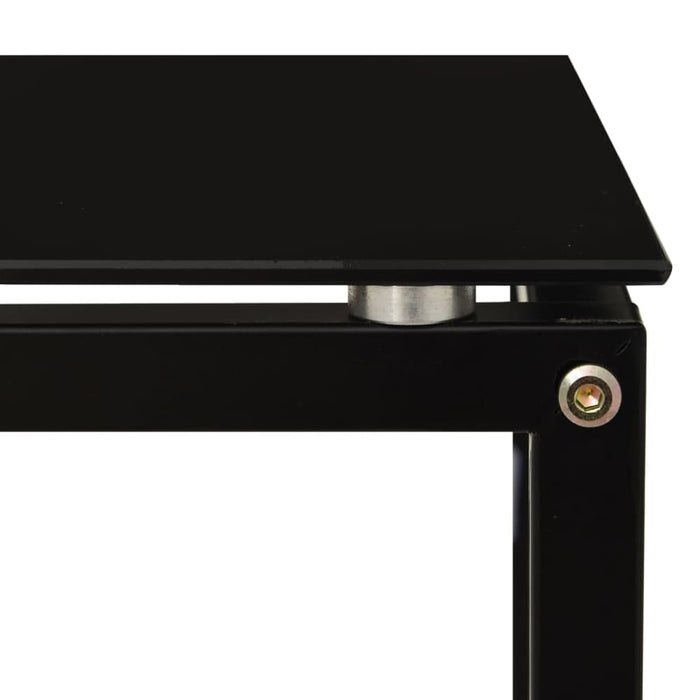 Side Table Black 40x40x60 Cm Tempered Glass Txxina