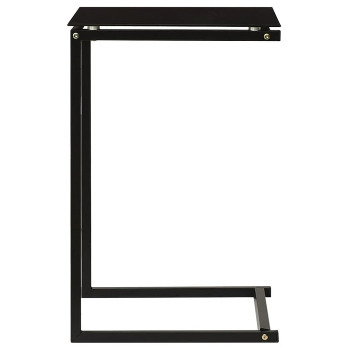 Side Table Black 40x40x60 Cm Tempered Glass Txxina