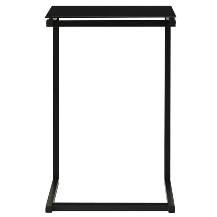 Side Table Black 40x40x60 Cm Tempered Glass Txxina