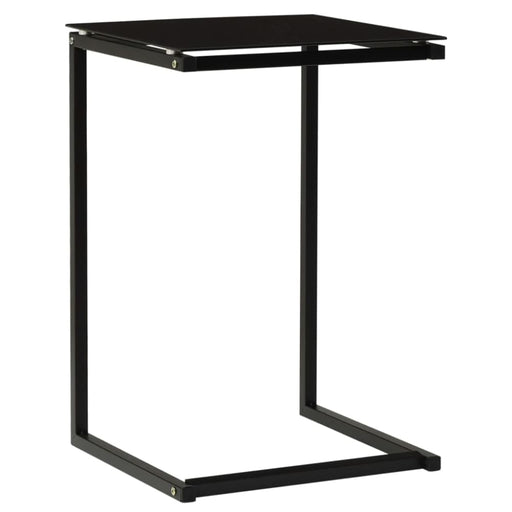 Side Table Black 40x40x60 Cm Tempered Glass Txxina