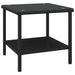 Side Table Black 45x45x45 Cm Poly Rattan and Tempered Glass