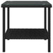 Side Table Black 45x45x45 Cm Poly Rattan and Tempered Glass