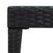Side Table Black 50x50x38 Cm Poly Rattan and Tempered Glass