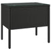 Side Table Black 53x37x48 Cm Poly Rattan and Tempered Glass