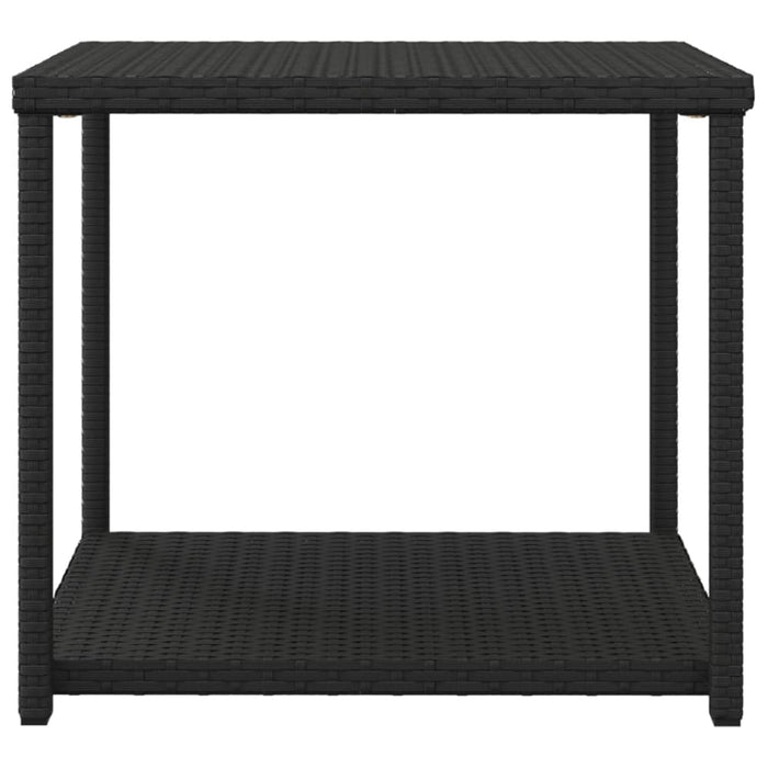 Side Table Black 55x45x49 Cm Poly Rattan Tokaba