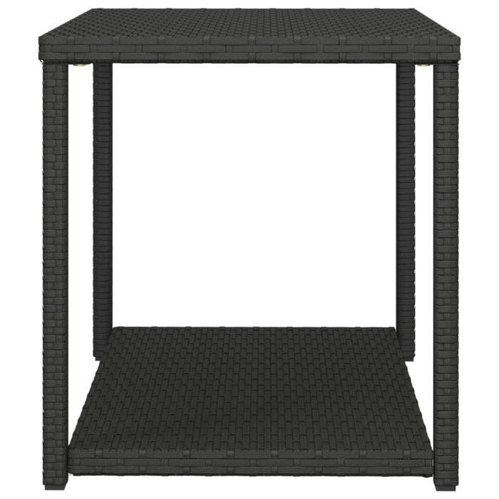 Side Table Black 55x45x49 Cm Poly Rattan Tokaba