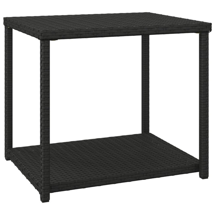 Side Table Black 55x45x49 Cm Poly Rattan Tokaba
