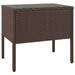 Side Table Brown 53x37x48 Cm Poly Rattan and Tempered Glass
