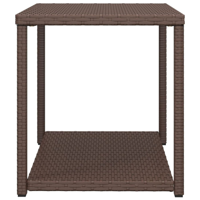 Side Table Brown 55x45x49 Cm Poly Rattan Tokabp