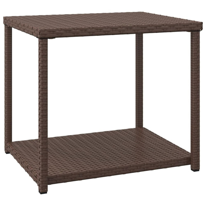 Side Table Brown 55x45x49 Cm Poly Rattan Tokabp