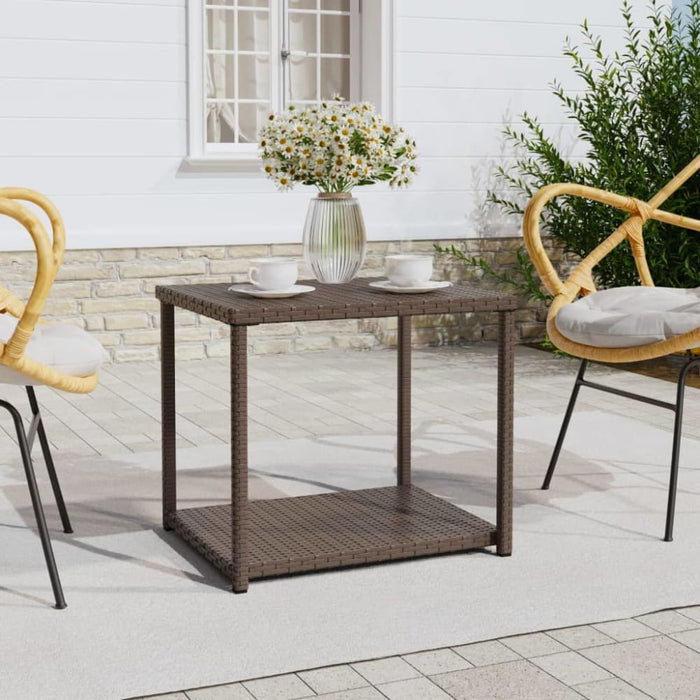 Side Table Brown 55x45x49 Cm Poly Rattan Tokabp