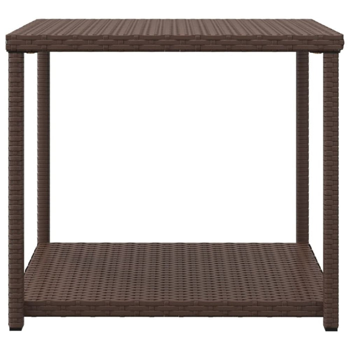 Side Table Brown 55x45x49 Cm Poly Rattan Tokabp