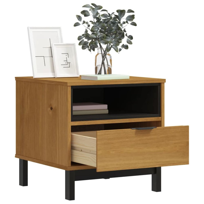 Side Table Flam 50x50x50 Cm Solid Wood Pine Tpinxt