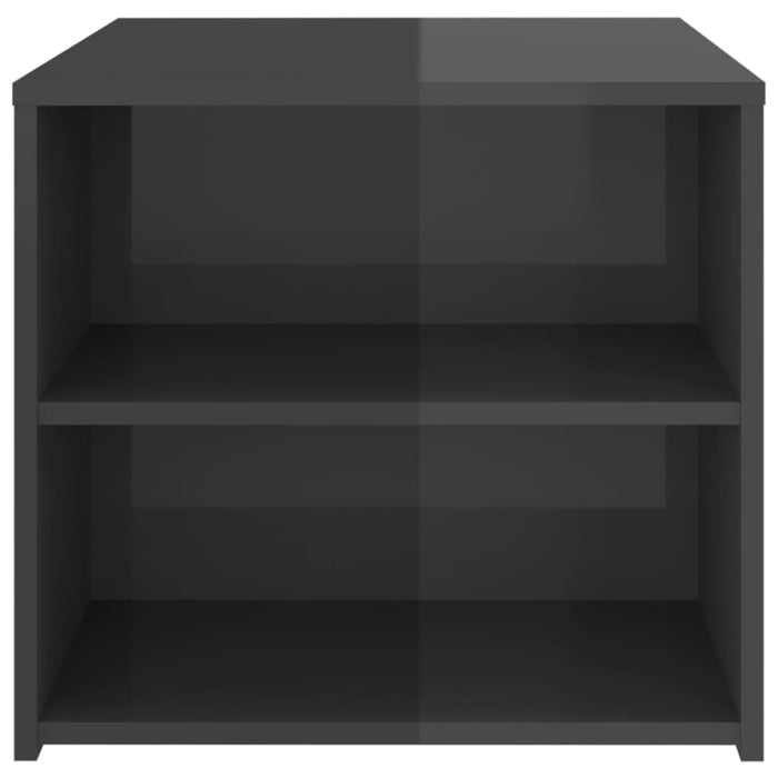 Side Table High Gloss Grey 50x50x45 Cm Engineered Wood