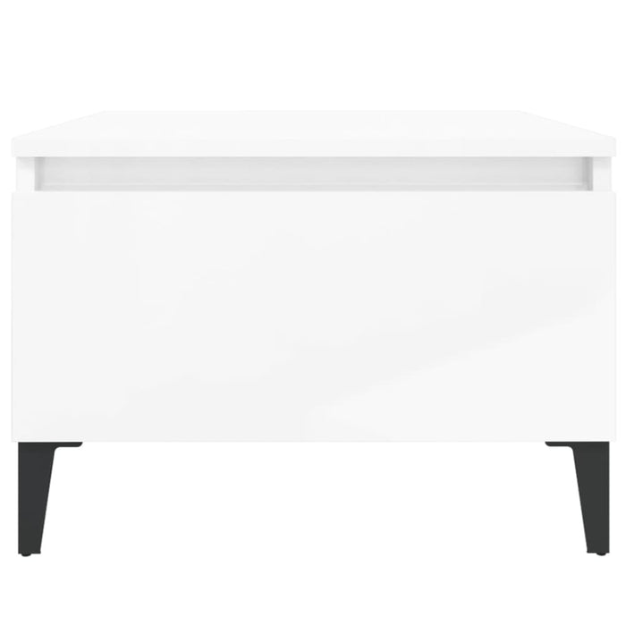 Side Table High Gloss White 50x46x35 Cm Engineered Wood