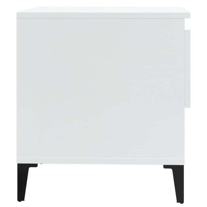 Side Table High Gloss White 50x46x50 Cm Engineered Wood
