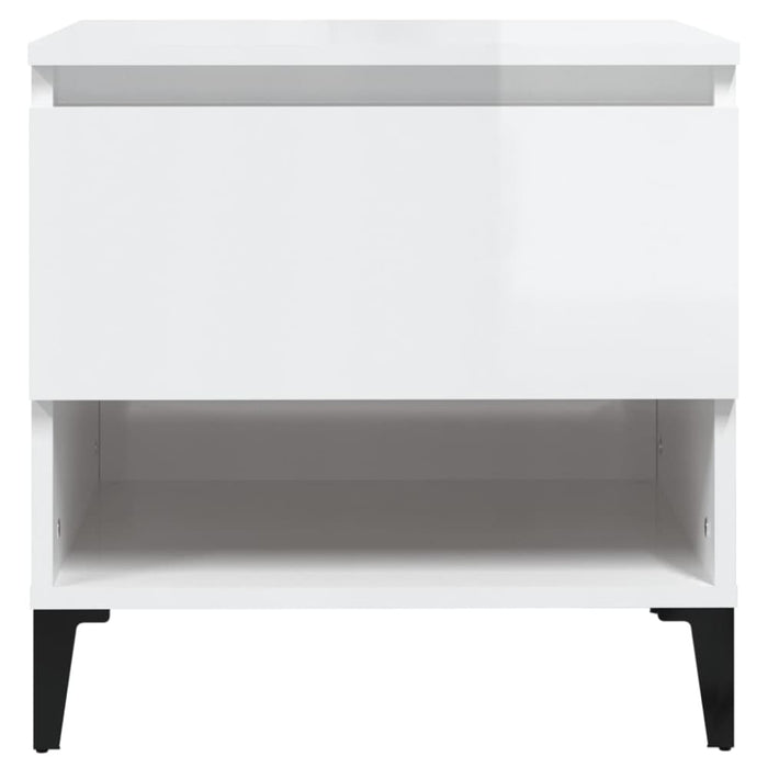 Side Table High Gloss White 50x46x50 Cm Engineered Wood