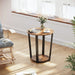 Side Table Industrial Coffee Round Sofa With Iron Frame For