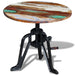 Side Table Solid Reclaimed Wood Cast Iron 60x(42-63) Cm