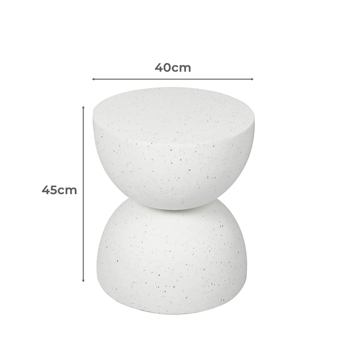 Side Table Terrazzo Hourglass Shape Magnesia Stool Stone