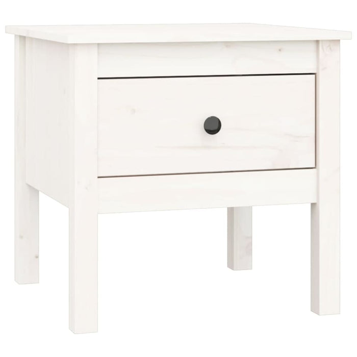 Side Table White 50x50x49 Cm Solid Wood Pine Notikl