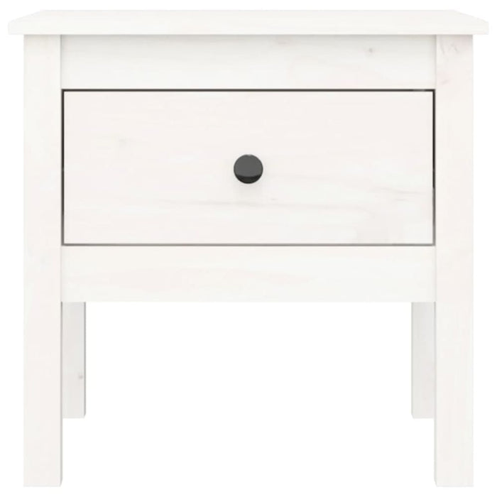 Side Table White 50x50x49 Cm Solid Wood Pine Notikl