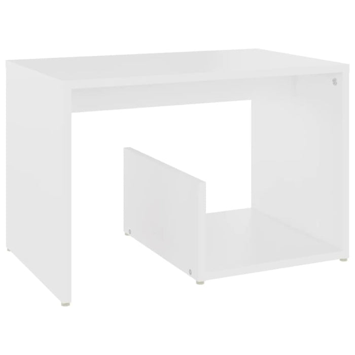 Side Table White 59x36x38 Cm Engineered Wood Nbllkl