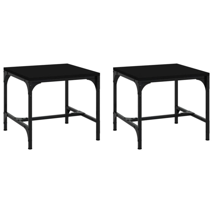 Side Tables 2 Pcs Black 40x40x35 Cm Engineered Wood Nokabt