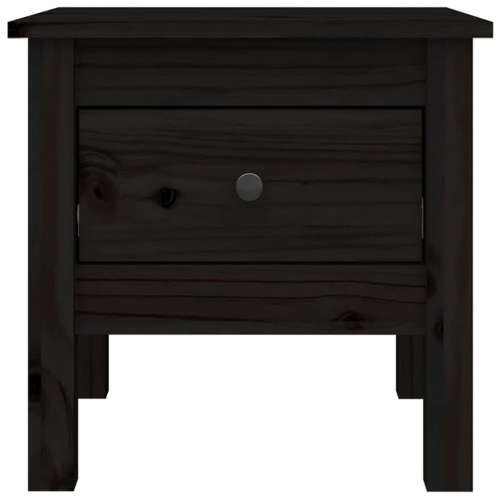 Side Tables 2 Pcs Black 40x40x39 Cm Solid Wood Pine Notikt