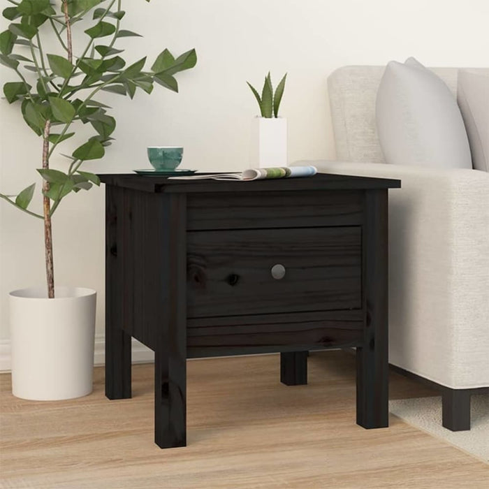 Side Tables 2 Pcs Black 40x40x39 Cm Solid Wood Pine Notikt