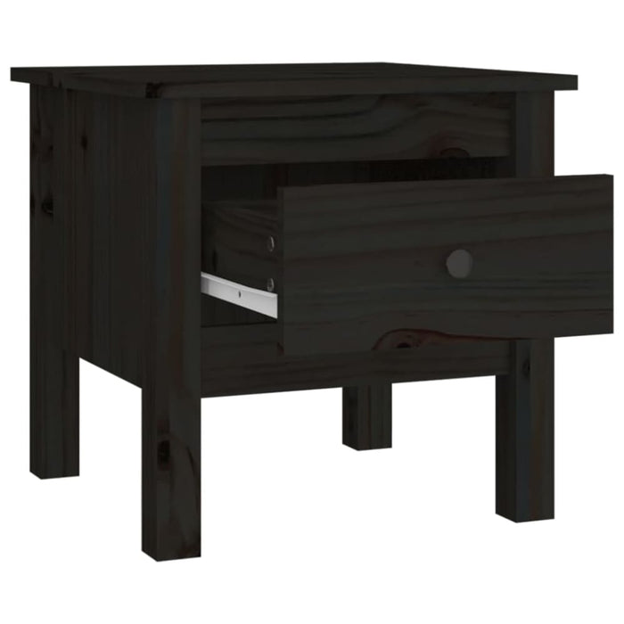 Side Tables 2 Pcs Black 40x40x39 Cm Solid Wood Pine Notikt