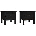 Side Tables 2 Pcs Black 40x40x39 Cm Solid Wood Pine Notikt