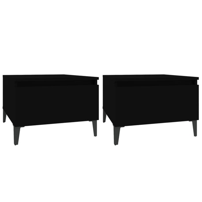 Side Tables 2 Pcs Black 50x46x35 Cm Engineered Wood Nokpok