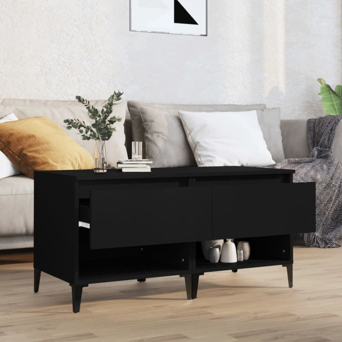 Side Tables 2 Pcs Black 50x46x50 Cm Engineered Wood Nokppo