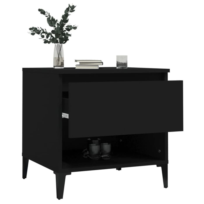 Side Tables 2 Pcs Black 50x46x50 Cm Engineered Wood Nokppo