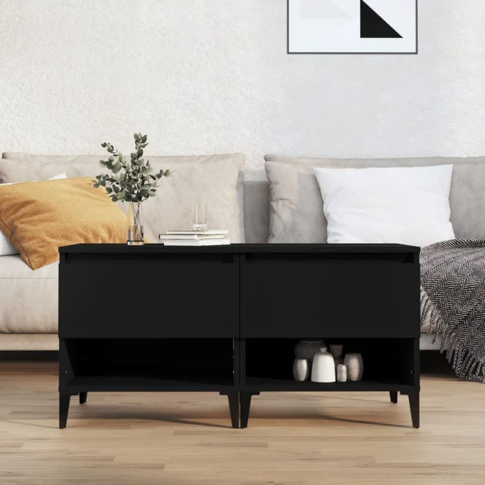 Side Tables 2 Pcs Black 50x46x50 Cm Engineered Wood Nokppo