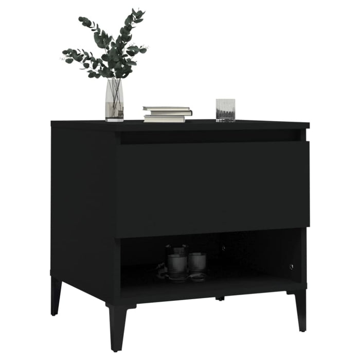 Side Tables 2 Pcs Black 50x46x50 Cm Engineered Wood Nokppo