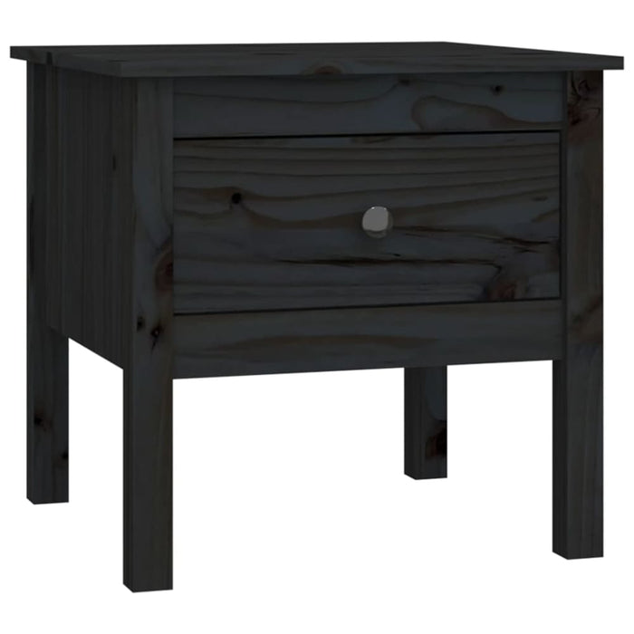 Side Tables 2 Pcs Black 50x50x49 Cm Solid Wood Pine Notnbt