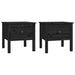 Side Tables 2 Pcs Black 50x50x49 Cm Solid Wood Pine Notnbt
