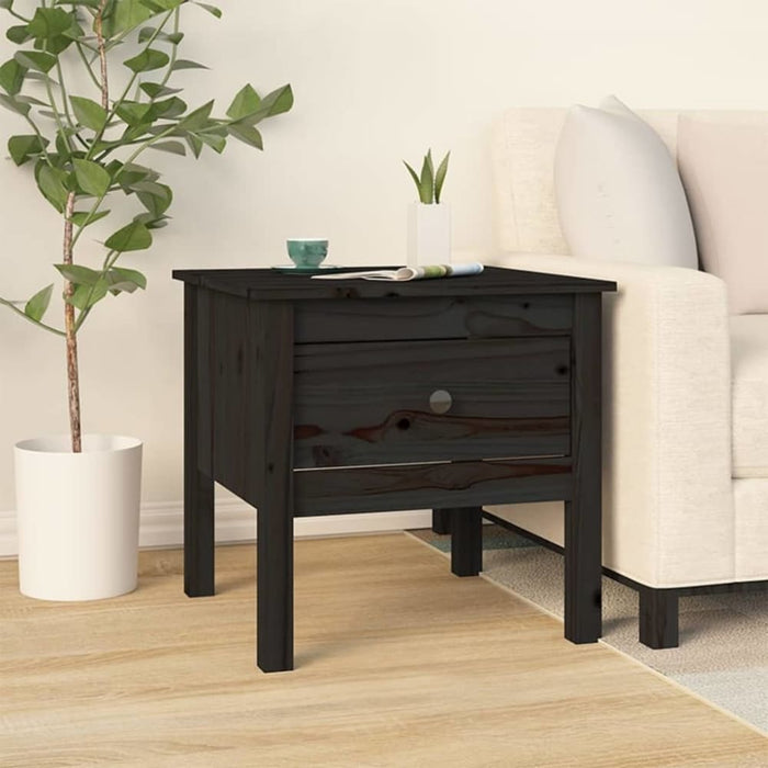 Side Tables 2 Pcs Black 50x50x49 Cm Solid Wood Pine Notnbt