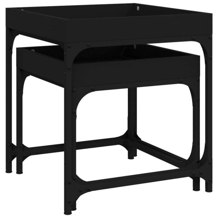 Side Tables 2 Pcs Black Engineered Wood Nxtxnx