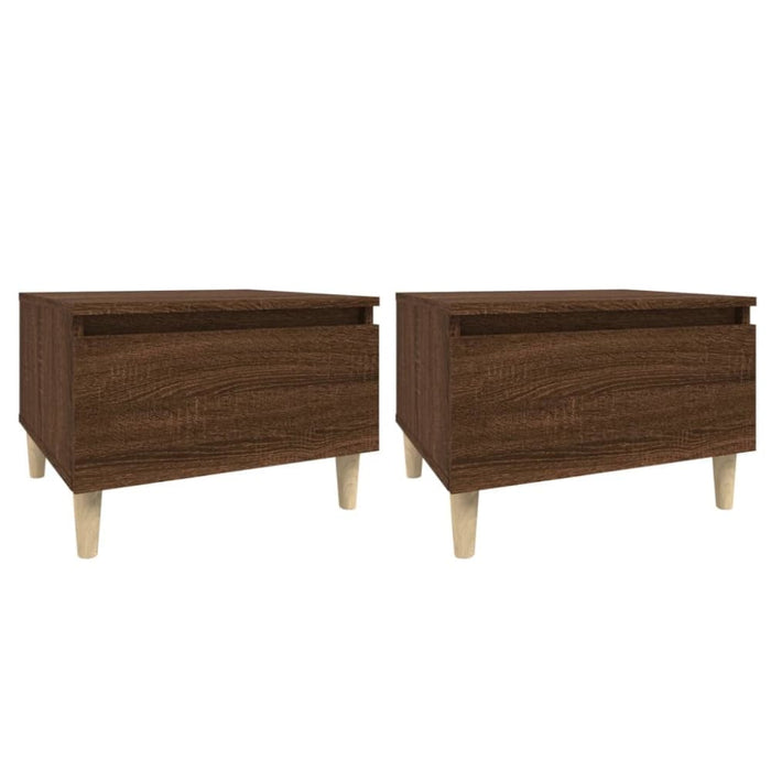 Side Tables 2 Pcs Brown Oak 50x46x35 Cm Engineered Wood