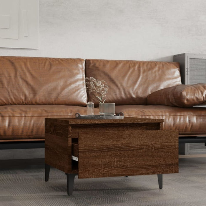 Side Tables 2 Pcs Brown Oak 50x46x35 Cm Engineered Wood