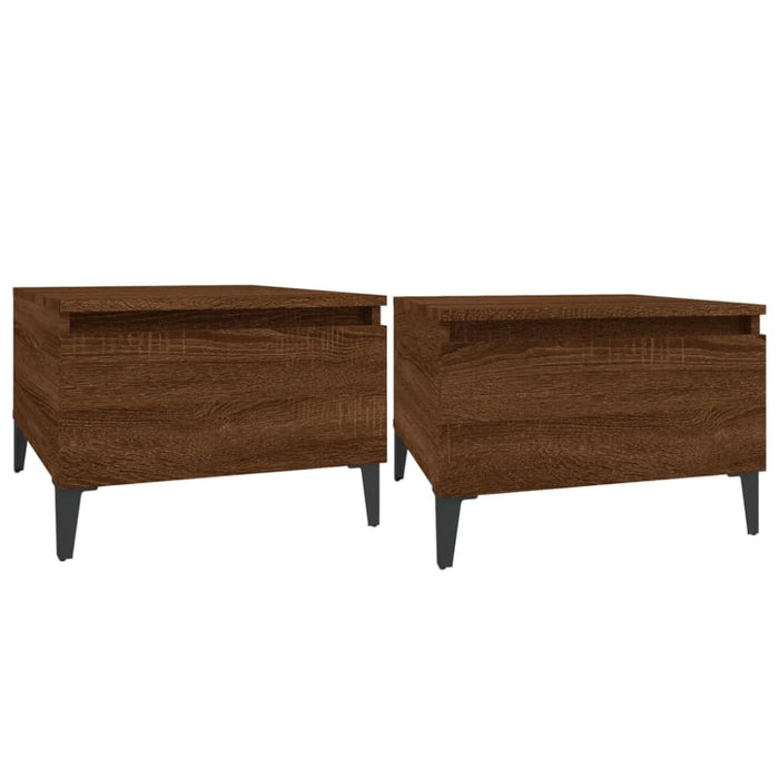 Side Tables 2 Pcs Brown Oak 50x46x35 Cm Engineered Wood