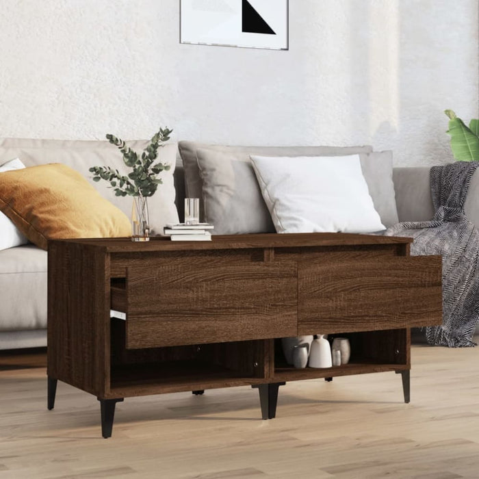 Side Tables 2 Pcs Brown Oak 50x46x50 Cm Engineered Wood