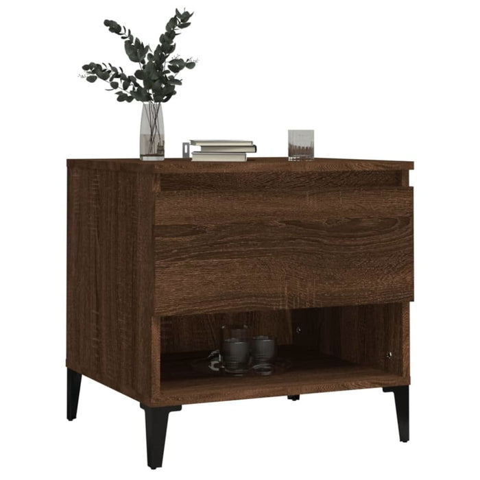 Side Tables 2 Pcs Brown Oak 50x46x50 Cm Engineered Wood