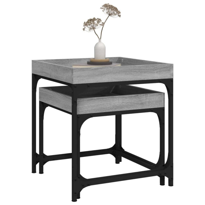 Side Tables 2 Pcs Grey Sonoma Engineered Wood Nxtxnp
