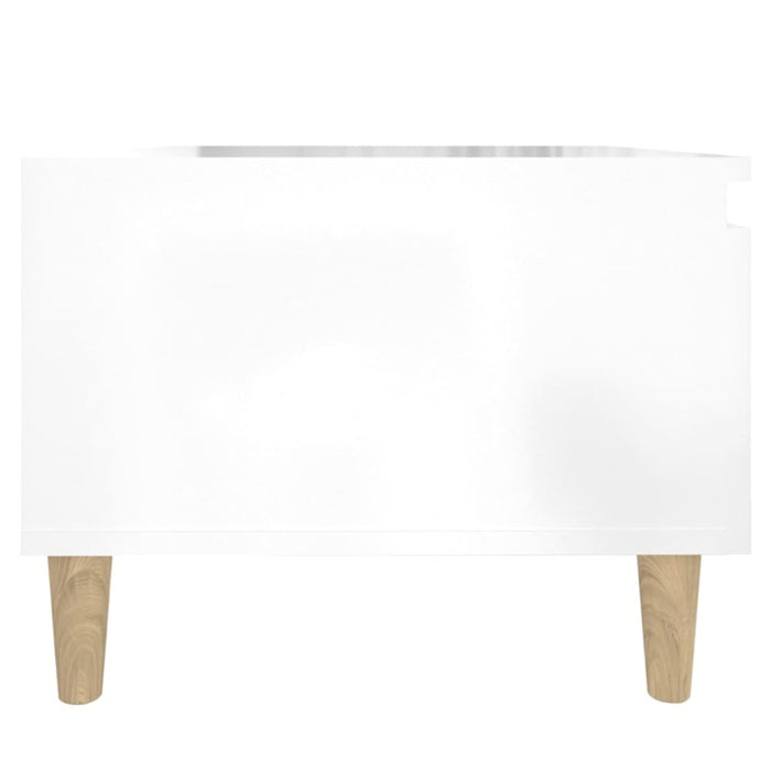 Side Tables 2 Pcs High Gloss White 50x46x35 Cm Engineered