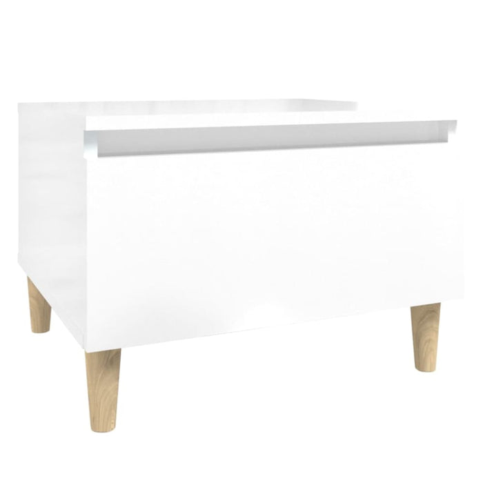 Side Tables 2 Pcs High Gloss White 50x46x35 Cm Engineered